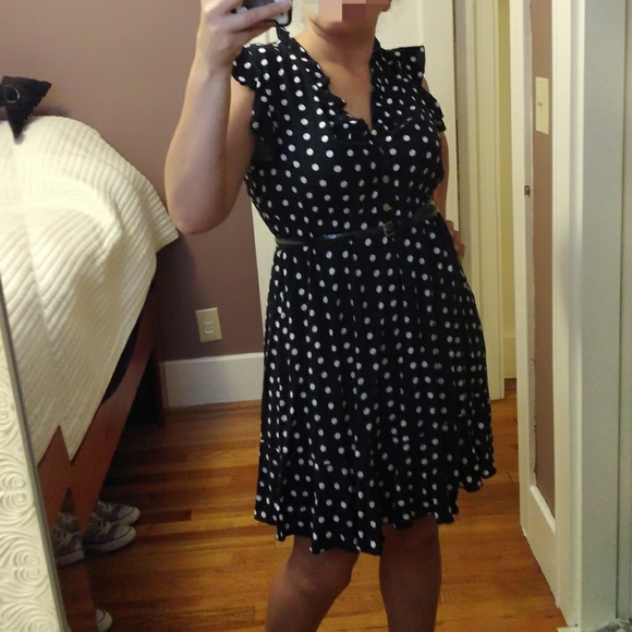 black and white polka dot summer dress